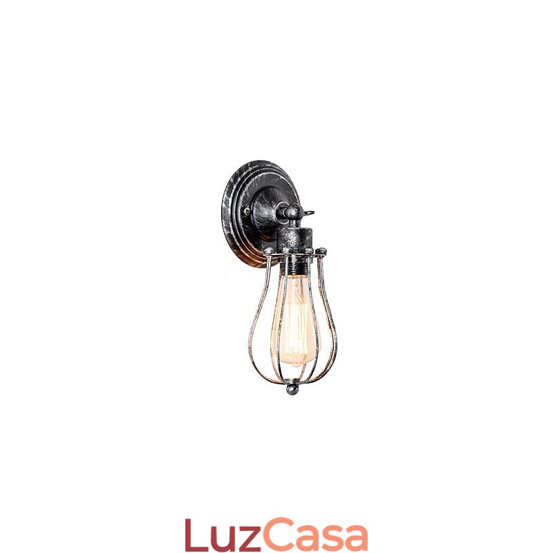 Luminária de parede vintage Luminária de parede industrial Luminária de parede com gaiola de arame de metal preto
