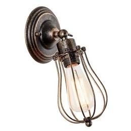 Luminária de parede vintage Luminária de parede industrial Luminária de parede com gaiola de arame de metal preto