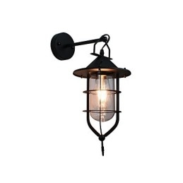 Luminária de parede de aço pintado com luz, decoração de café americano preto e branco, luminária de parede retrô, lâmpada de sabre de luz na parede