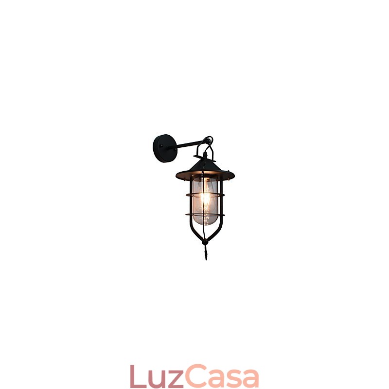 Luminária de parede de aço pintado com luz, decoração de café americano preto e branco, luminária de parede retrô, lâmpada de sabre de luz na parede