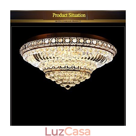 Luminária de teto de cristal de luxo moderna absorve luz de cúpula de 60 cm de diâmetro Luminária de teto de cristal de luxo moderna absorve luz de cúpula de 60 cm de diâmetro