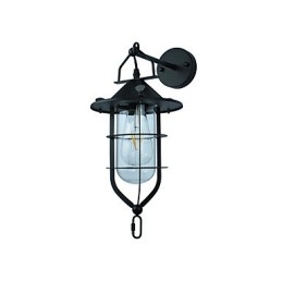 Luminária de parede de aço pintado com luz, decoração de café americano preto e branco, luminária de parede retrô, lâmpada de sabre de luz na parede