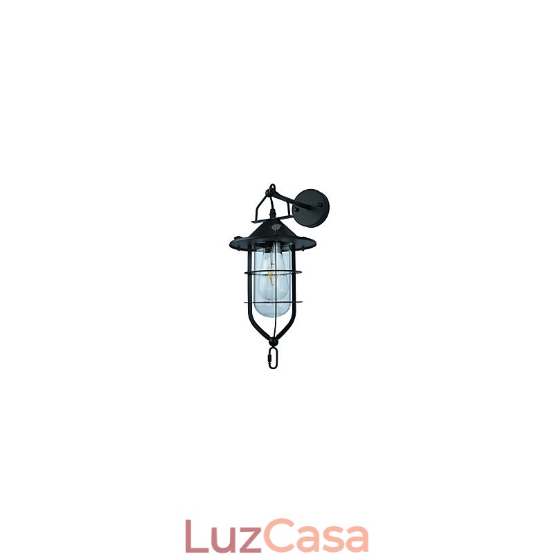 Luminária de parede de aço pintado com luz, decoração de café americano preto e branco, luminária de parede retrô, lâmpada de sabre de luz na parede
