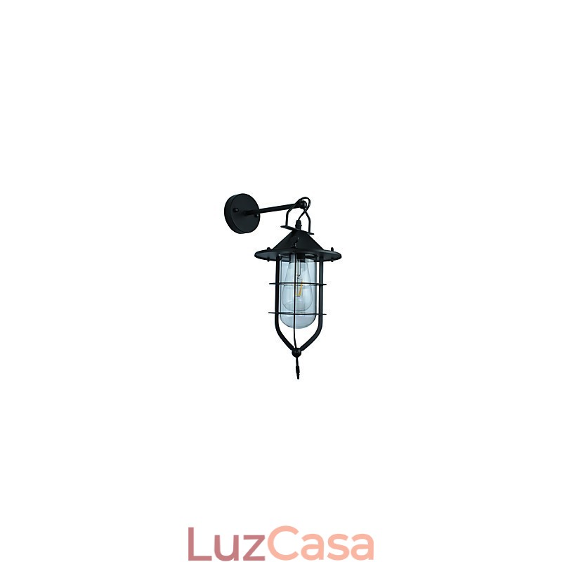 Luminária de parede de aço pintado com luz, decoração de café americano preto e branco, luminária de parede retrô, lâmpada de sabre de luz na parede