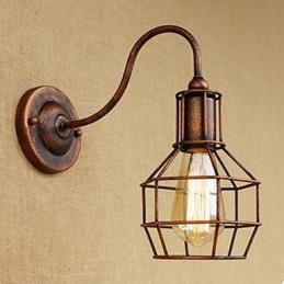 Iron Art Long Arm Nostalgic And Retro Creative Character Rust Color Study Sala de estar Head Of The American Wall Lamp
