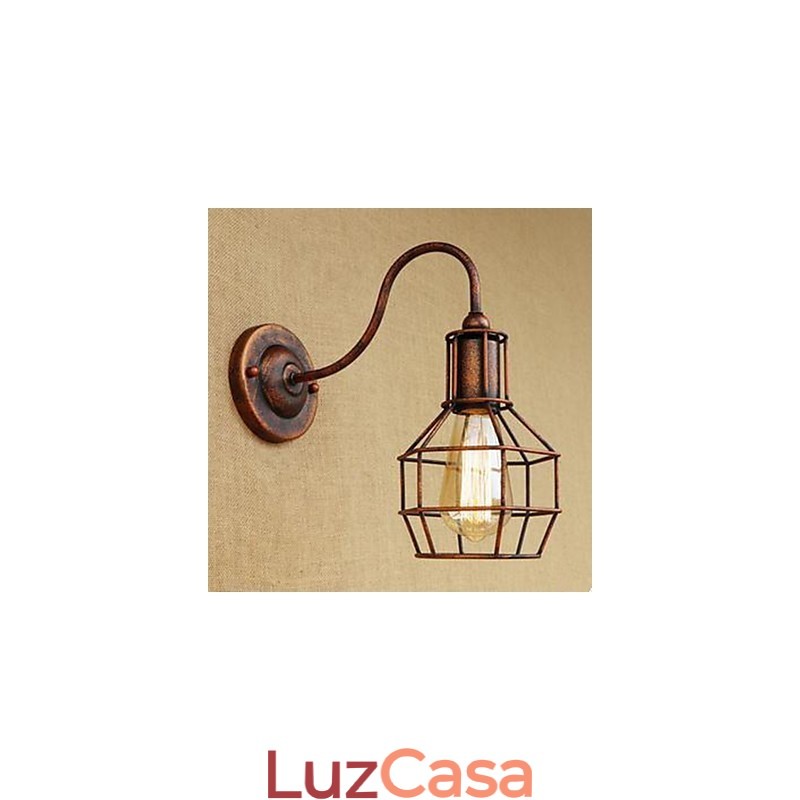 Iron Art Long Arm Nostalgic And Retro Creative Character Rust Color Study Sala de estar Head Of The American Wall Lamp