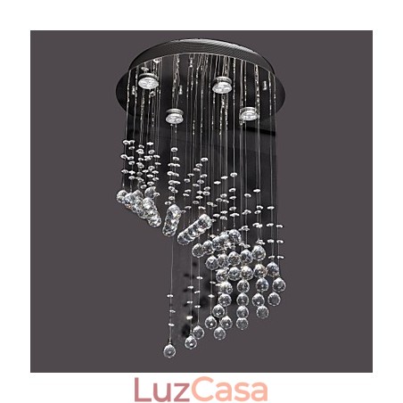 Moderno Contemporâneo Cristal Cromado Metal Montagem Embutida Moderno Contemporâneo Cristal Cromado Metal Montagem Embutida