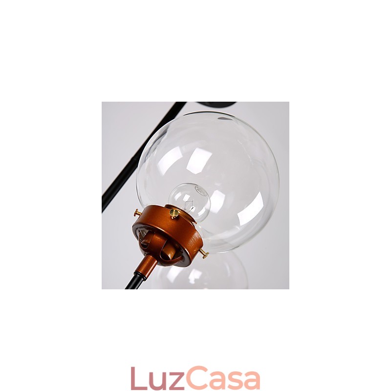 Lustre moderno criativo de ferro forjado restaurando formas antigas de bola de vidro molecular magia feijão droplight