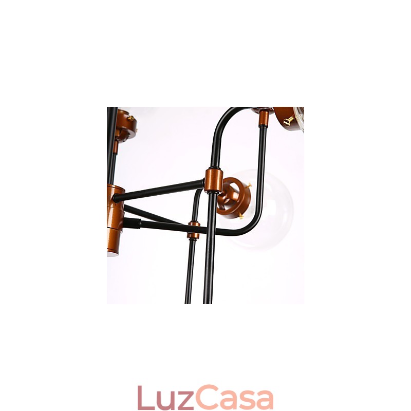 Lustre moderno criativo de ferro forjado restaurando formas antigas de bola de vidro molecular magia feijão droplight