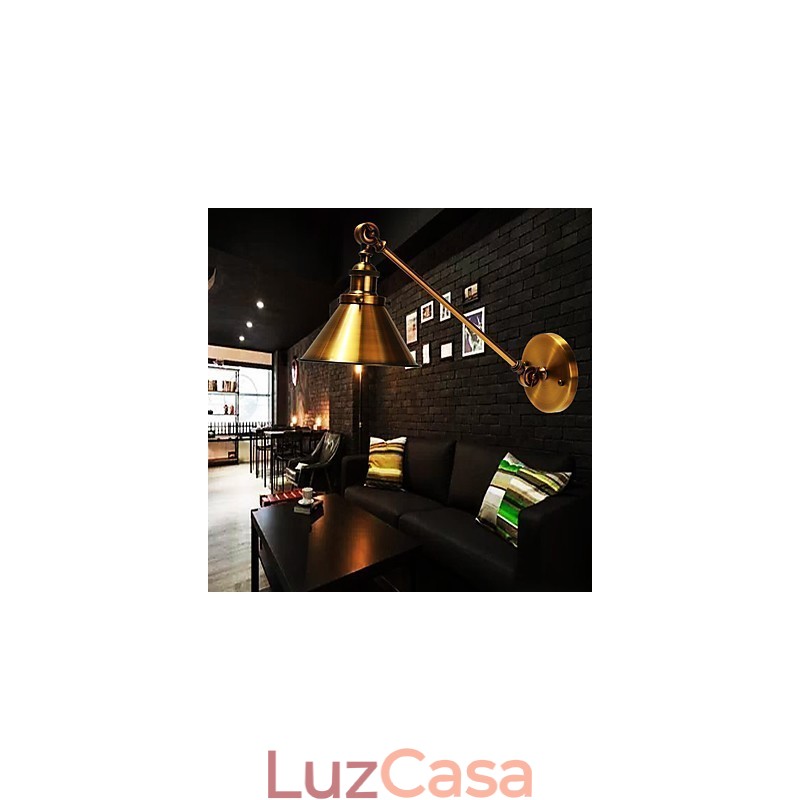 Luminária de parede de metal vintage montada em luminária de parede industrial retrô abajur ajustável luminárias noturnas