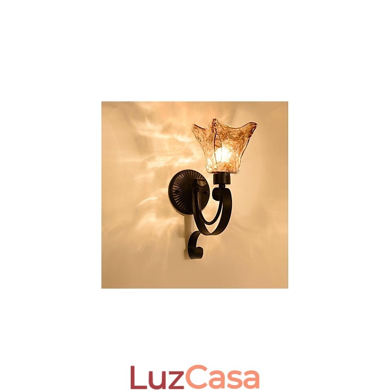 Luminária de parede simples para sala de estar, ferro, decorativa, quarto, cabeceira, lâmpada de corredor