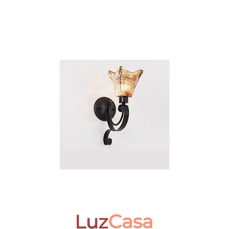 Luminária de parede simples para sala de estar, ferro, decorativa, quarto, cabeceira, lâmpada de corredor