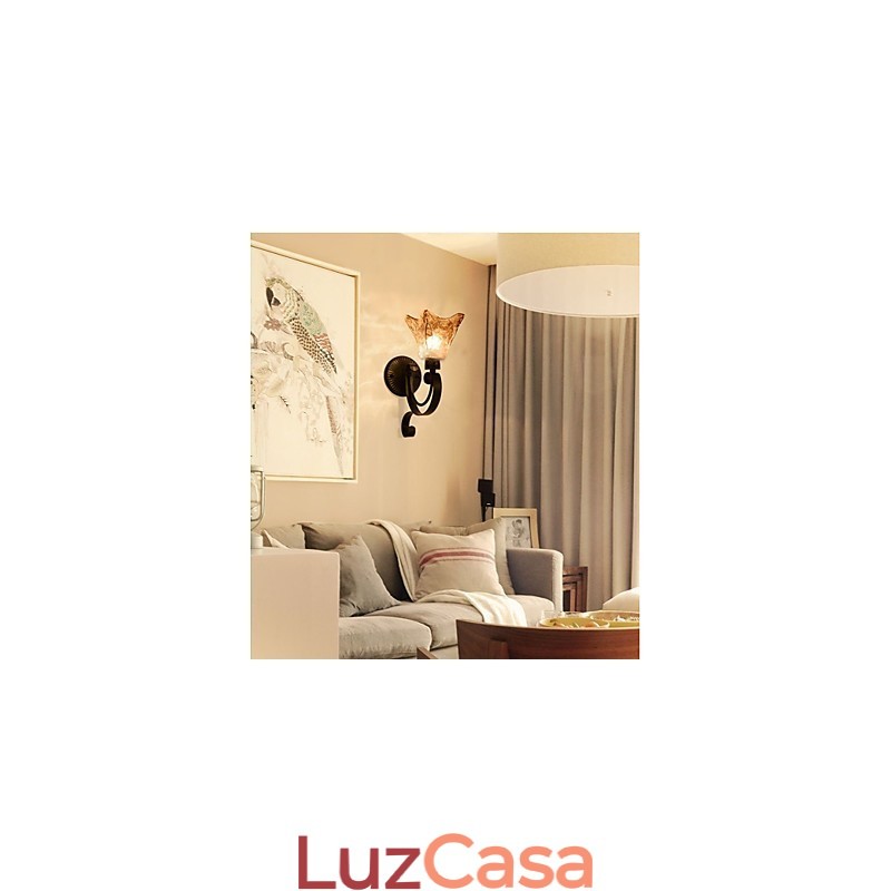 Luminária de parede simples para sala de estar, ferro, decorativa, quarto, cabeceira, lâmpada de corredor