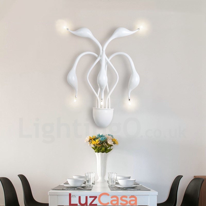 Swan Head Moderno Contemporâneo Multi Cores Luz Ambiente Arandelas de Parede Luz de Parede