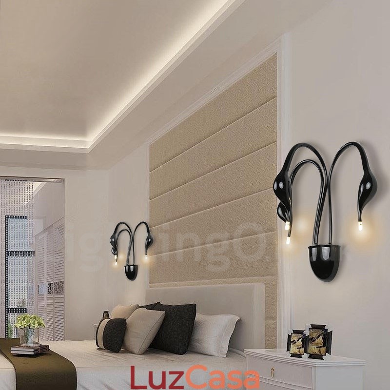 Swan Head Moderno Contemporâneo Multi Cores Luz Ambiente Arandelas de Parede Luz de Parede