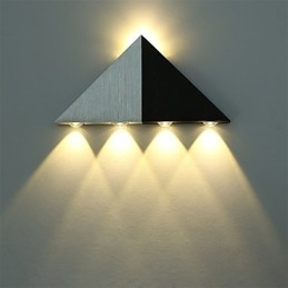 Luminária de parede triangular moderna, luminária de parede para corredor interno, para cima e para baixo, holofote, iluminação decorativa de alumínio para estúdio, restaurante