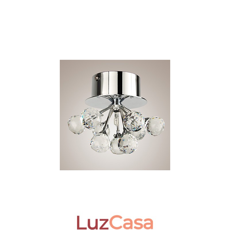 Mini estilo moderno e contemporâneo de cristal cromado metal embutido