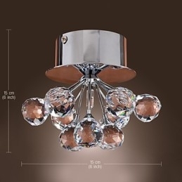Mini estilo moderno e contemporâneo de cristal cromado metal embutido