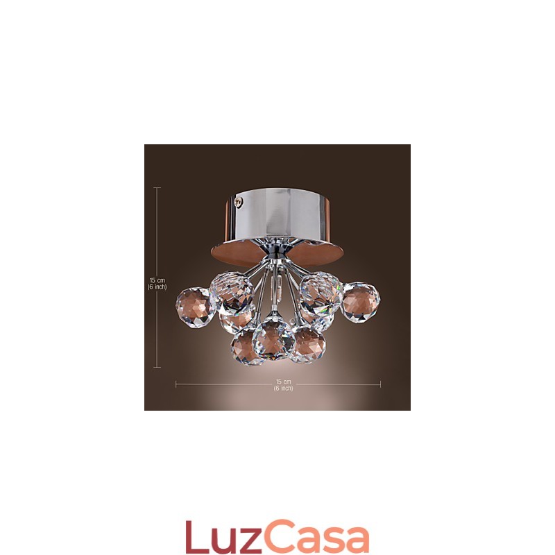 Mini estilo moderno e contemporâneo de cristal cromado metal embutido