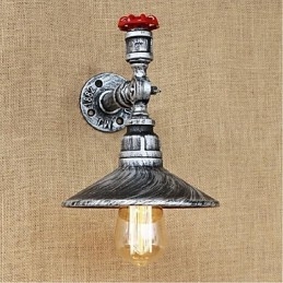 Pintura rústica de chalé para arandelas de parede com luz ambiente, luminária de parede prata