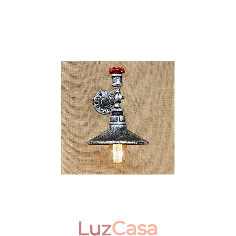 Pintura rústica de chalé para arandelas de parede com luz ambiente, luminária de parede prata