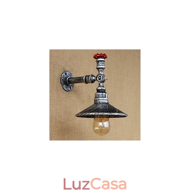 Pintura rústica de chalé para arandelas de parede com luz ambiente, luminária de parede prata