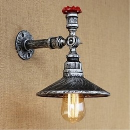 Pintura rústica de chalé para arandelas de parede com luz ambiente, luminária de parede prata