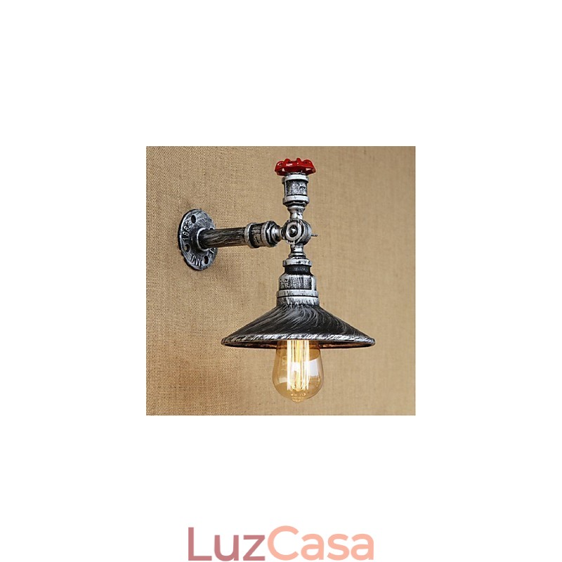 Pintura rústica de chalé para arandelas de parede com luz ambiente, luminária de parede prata