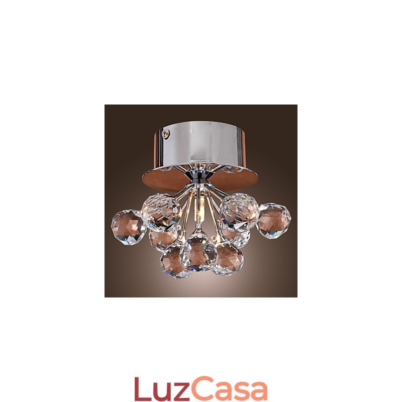 Mini estilo moderno e contemporâneo de cristal cromado metal embutido