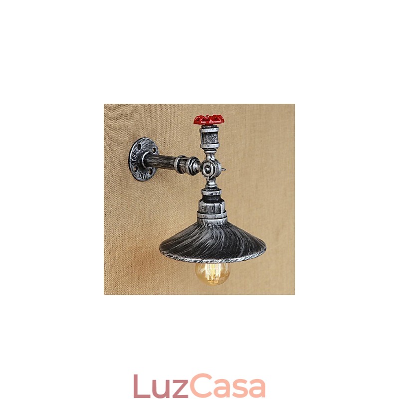 Pintura rústica de chalé para arandelas de parede com luz ambiente, luminária de parede prata