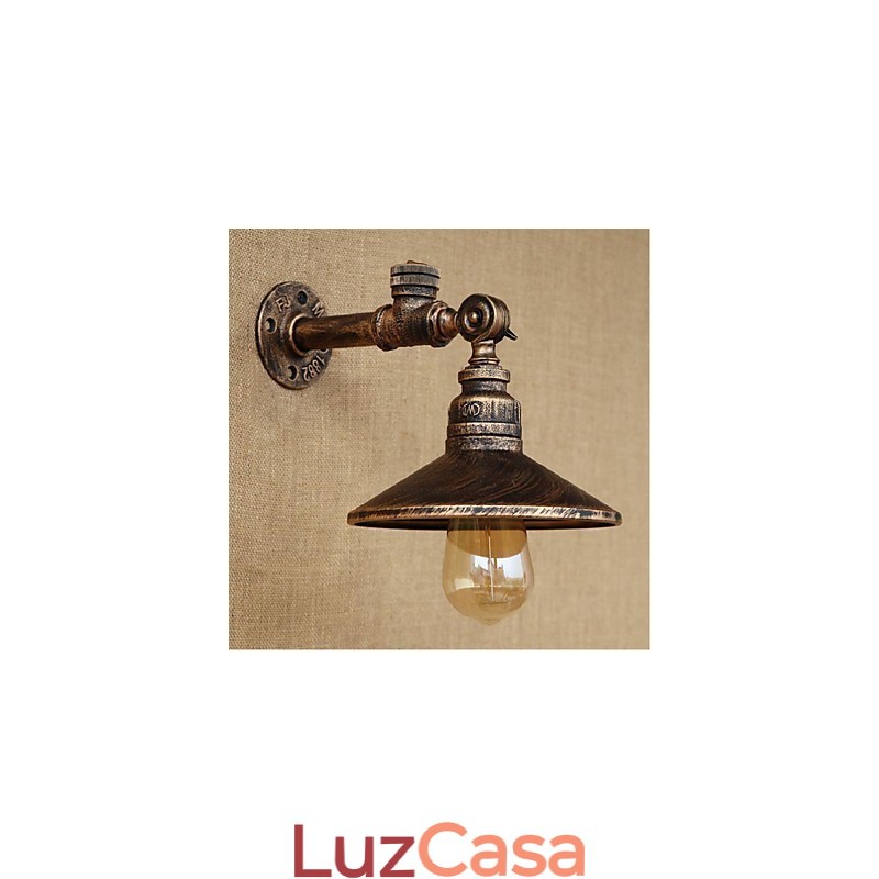 Pintura rústica de chalé para arandelas de parede com luz ambiente