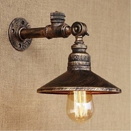 Pintura rústica de chalé para arandelas de parede com luz ambiente