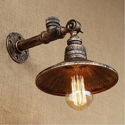 Pintura rústica de chalé para arandelas de parede com luz ambiente
