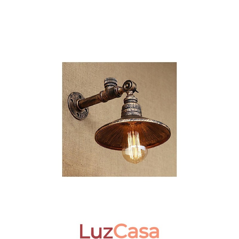 Pintura rústica de chalé para arandelas de parede com luz ambiente