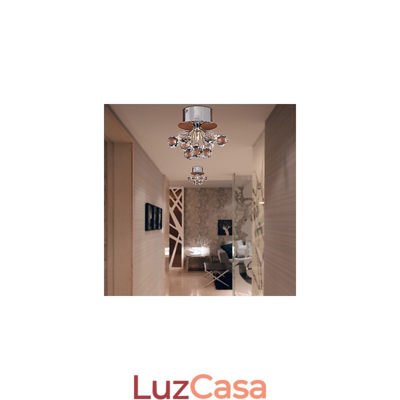 Mini estilo moderno e contemporâneo de cristal cromado metal embutido