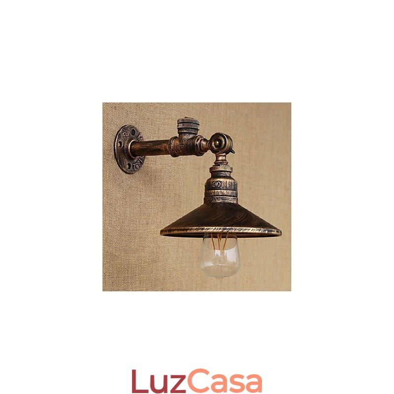 Pintura rústica de chalé para arandelas de parede com luz ambiente