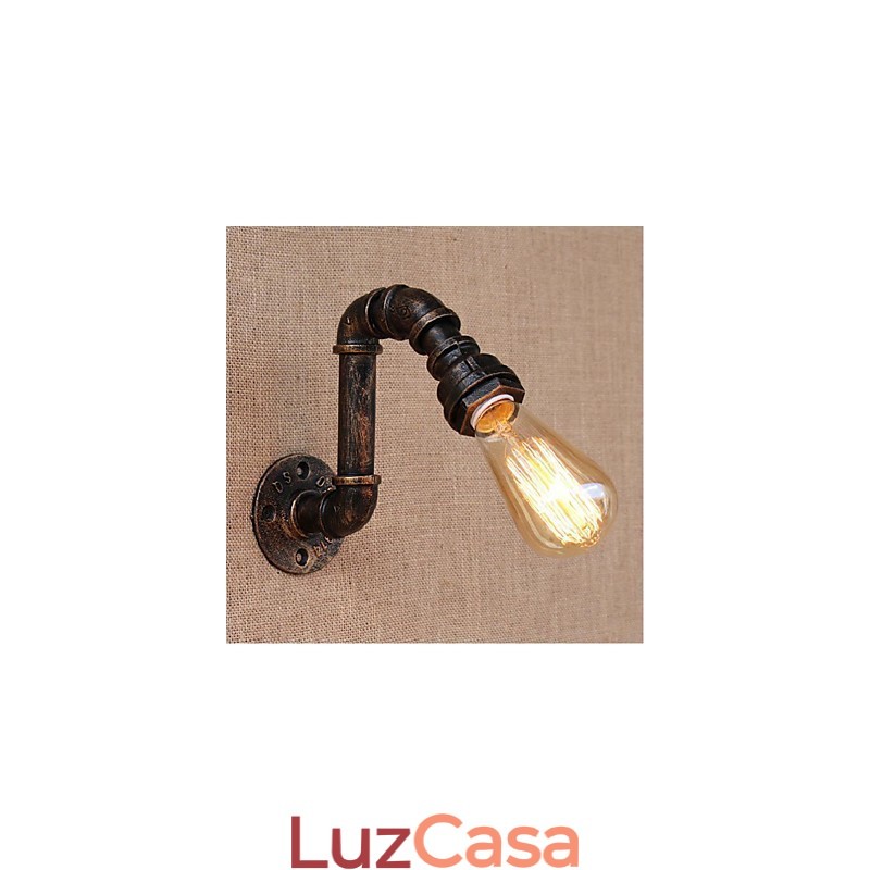Nostalgia Simple Water Pipe Decorativo Pequeno Luminária de Parede Luz de Parede