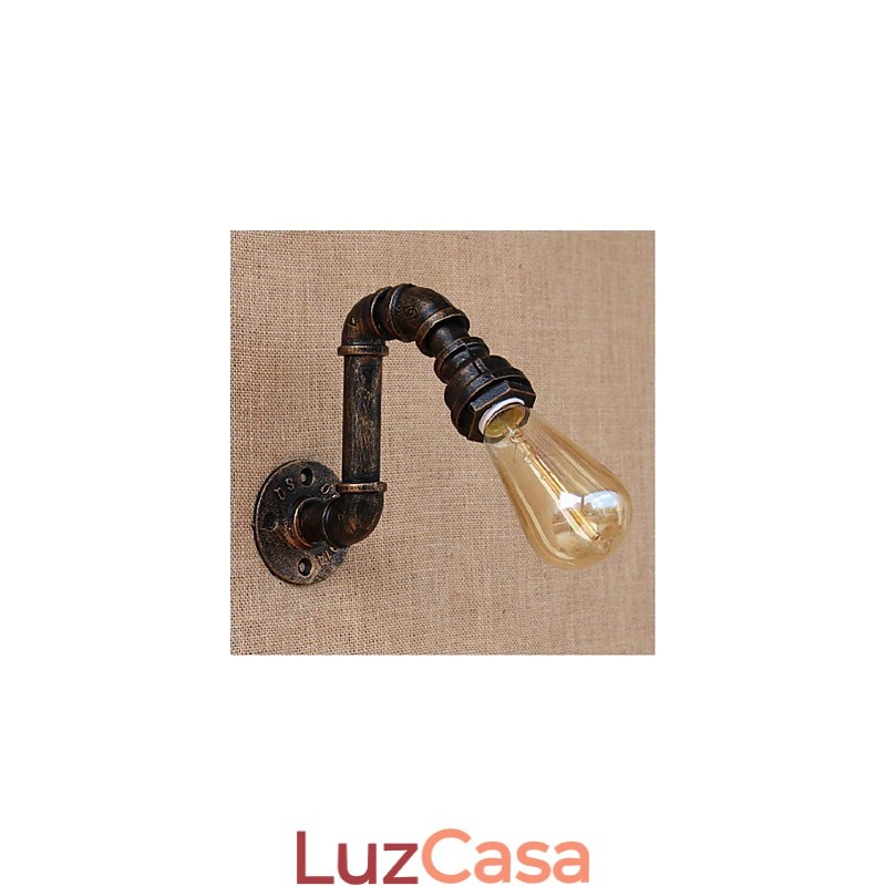 Nostalgia Simple Water Pipe Decorativo Pequeno Luminária de Parede Luz de Parede