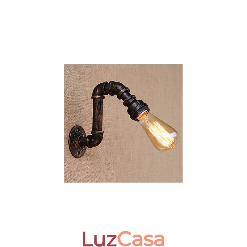 Nostalgia Simple Water Pipe Decorativo Pequeno Luminária de Parede Luz de Parede
