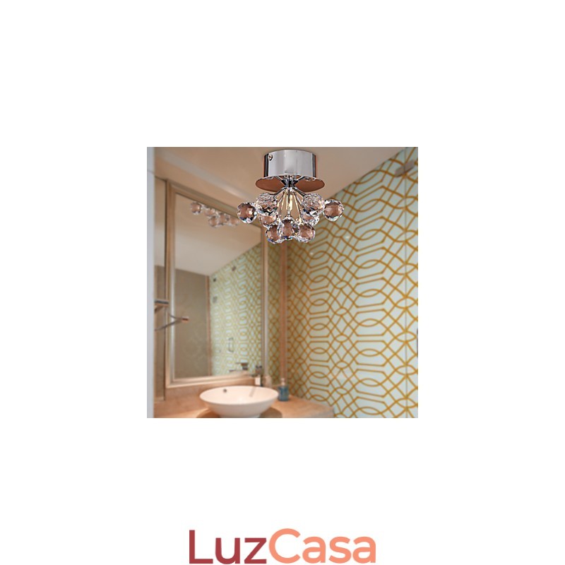 Mini estilo moderno e contemporâneo de cristal cromado metal embutido