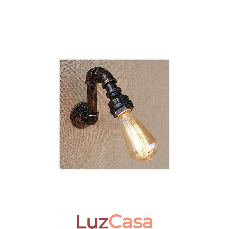 Nostalgia Simple Water Pipe Decorativo Pequeno Luminária de Parede Luz de Parede
