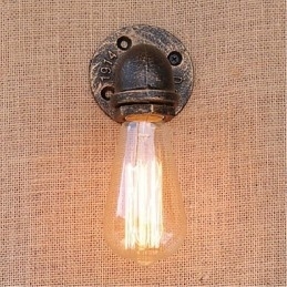 Nostalgia Simple Water Pipe Decorativo Pequeno Luminária de Parede Luz de Parede