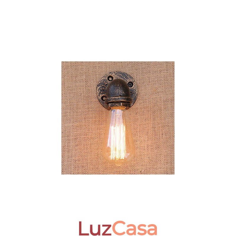 Nostalgia Simple Water Pipe Decorativo Pequeno Luminária de Parede Luz de Parede