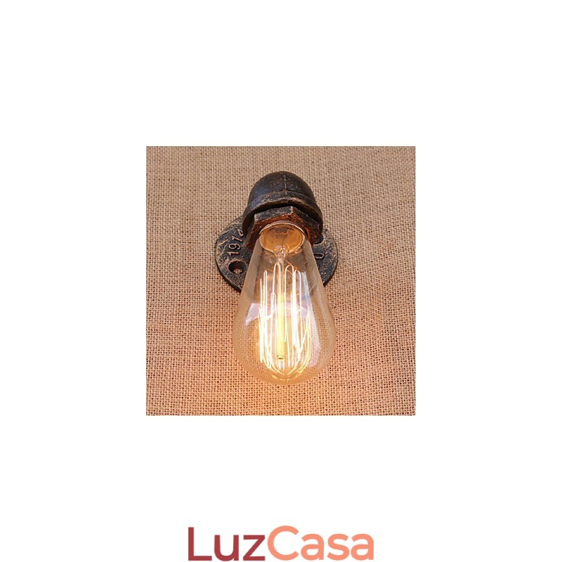 Nostalgia Simple Water Pipe Decorativo Pequeno Luminária de Parede Luz de Parede