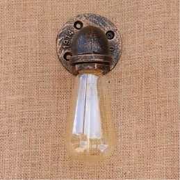 Nostalgia Simple Water Pipe Decorativo Pequeno Luminária de Parede Luz de Parede