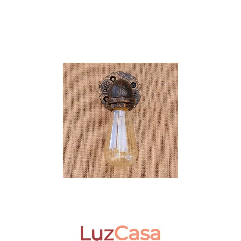 Nostalgia Simple Water Pipe Decorativo Pequeno Luminária de Parede Luz de Parede