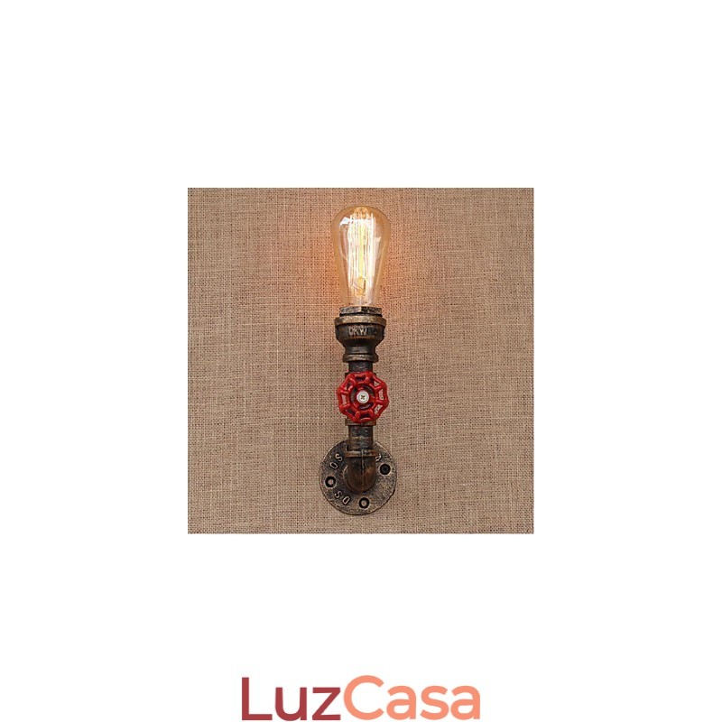 Nostalgia Simple Water Pipe Decorativo Pequeno Luminária de Parede Luz de Parede