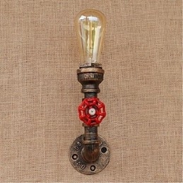 Nostalgia Simple Water Pipe Decorativo Pequeno Luminária de Parede Luz de Parede