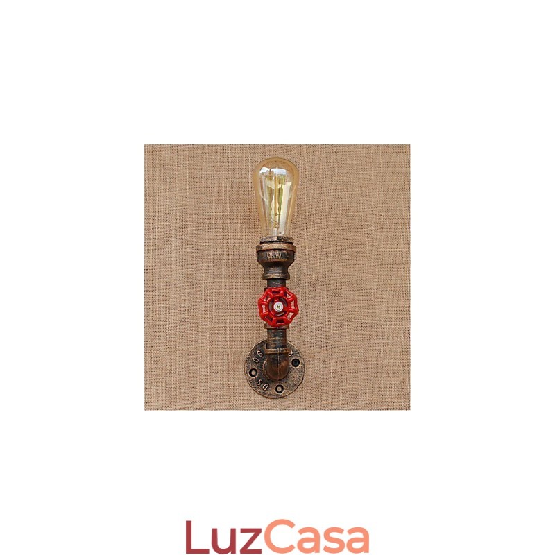 Nostalgia Simple Water Pipe Decorativo Pequeno Luminária de Parede Luz de Parede