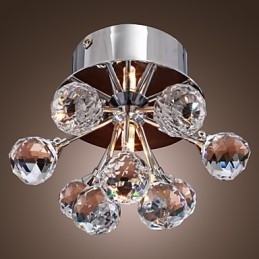 Mini estilo moderno e contemporâneo de cristal cromado metal embutido